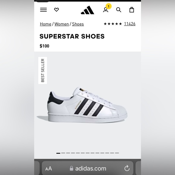 ADIDAS Superstar (white/navy blue or black) - Picture 6 of 7